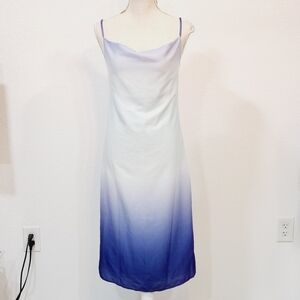 4s13nna Woman’s Blue Y2K 90s Ombré Spaghetti Strap Slip Maxi Dress Size S
